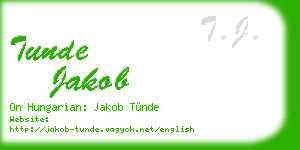 tunde jakob business card